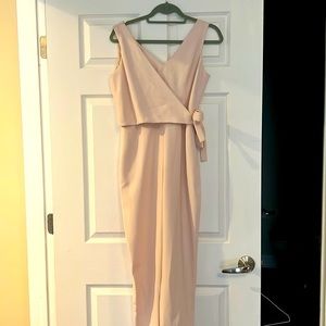 Club Monaco baby pink jumpsuit with tie.